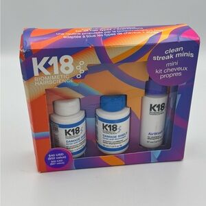 K18 Biomimetic Clean Streak Minis Kit Shampoo Conditioner AirWash New